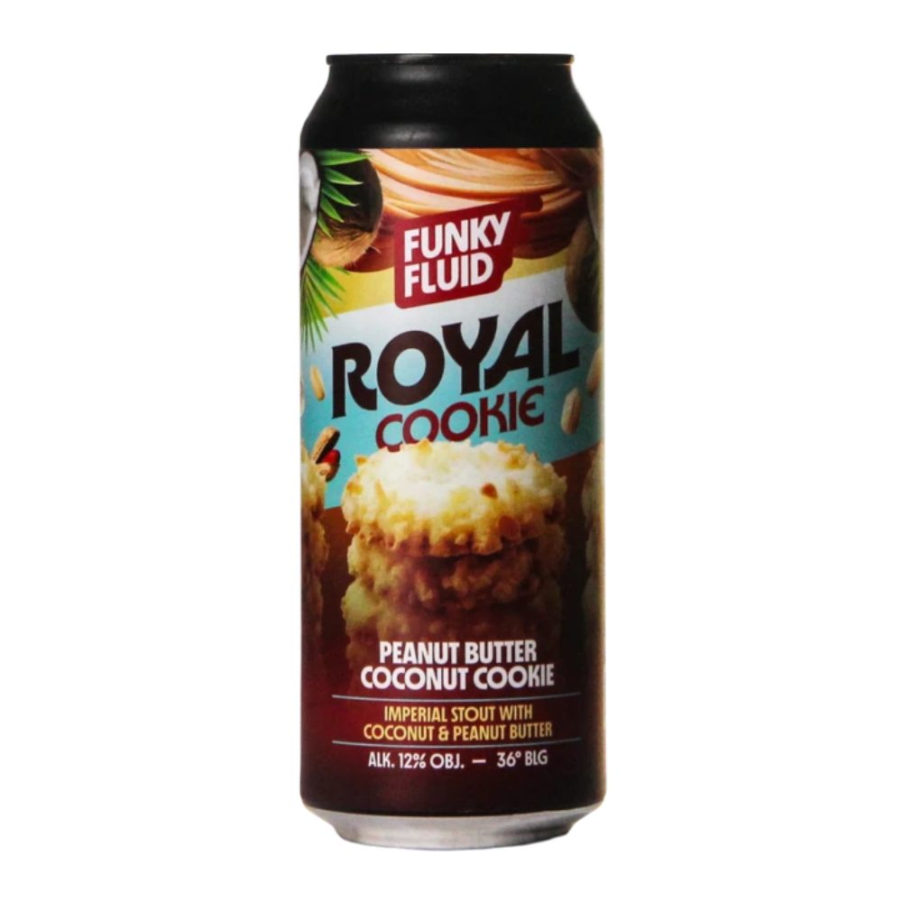 Piwo Funky Fluid Royal Cookie Peanut Butter Coconut Cookie Imperial Stout 12% 500 ml puszka