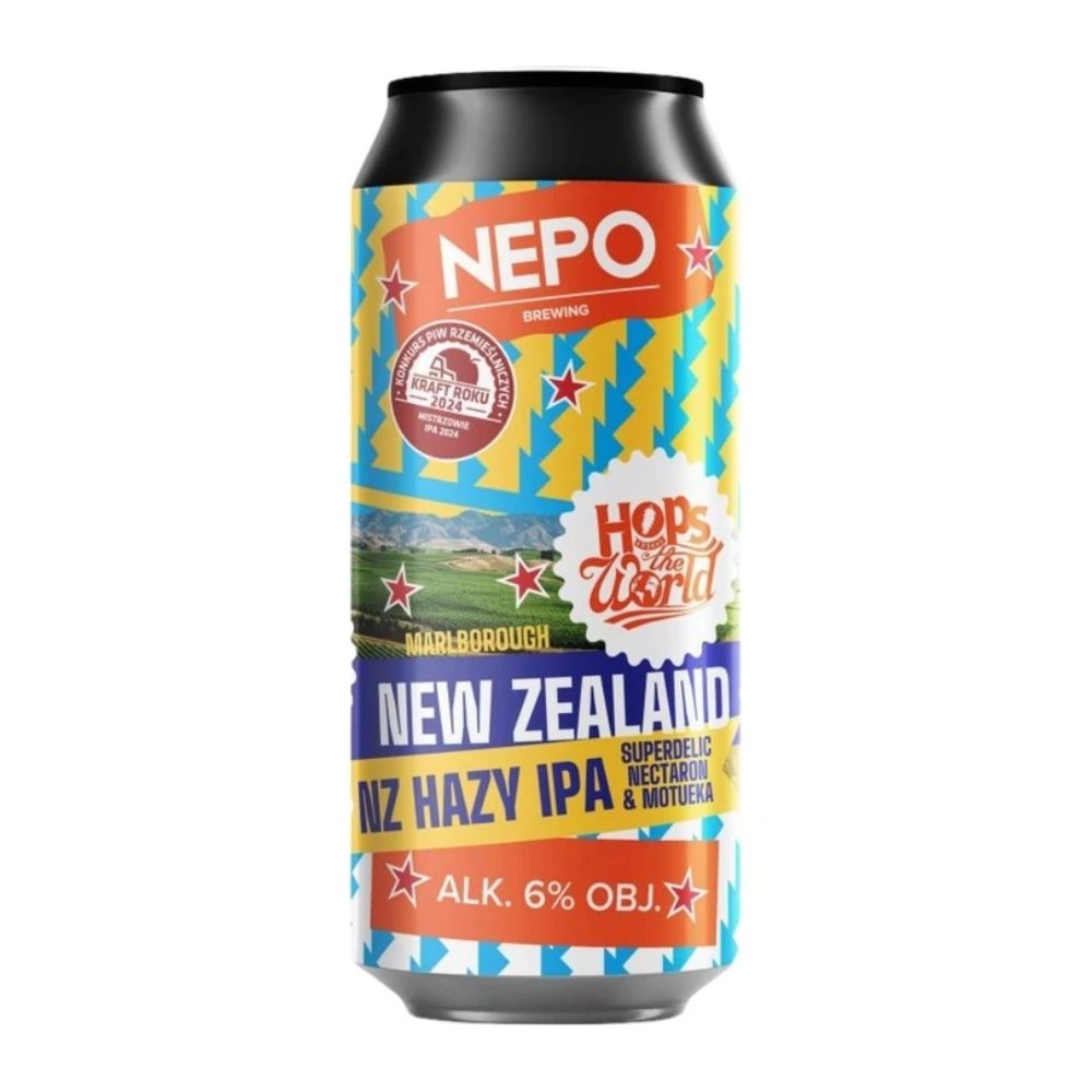 Piwo Nepomucen Marlborough Hops Around the World New Zealand Hazy IPA 6% 500 ml puszka DRS