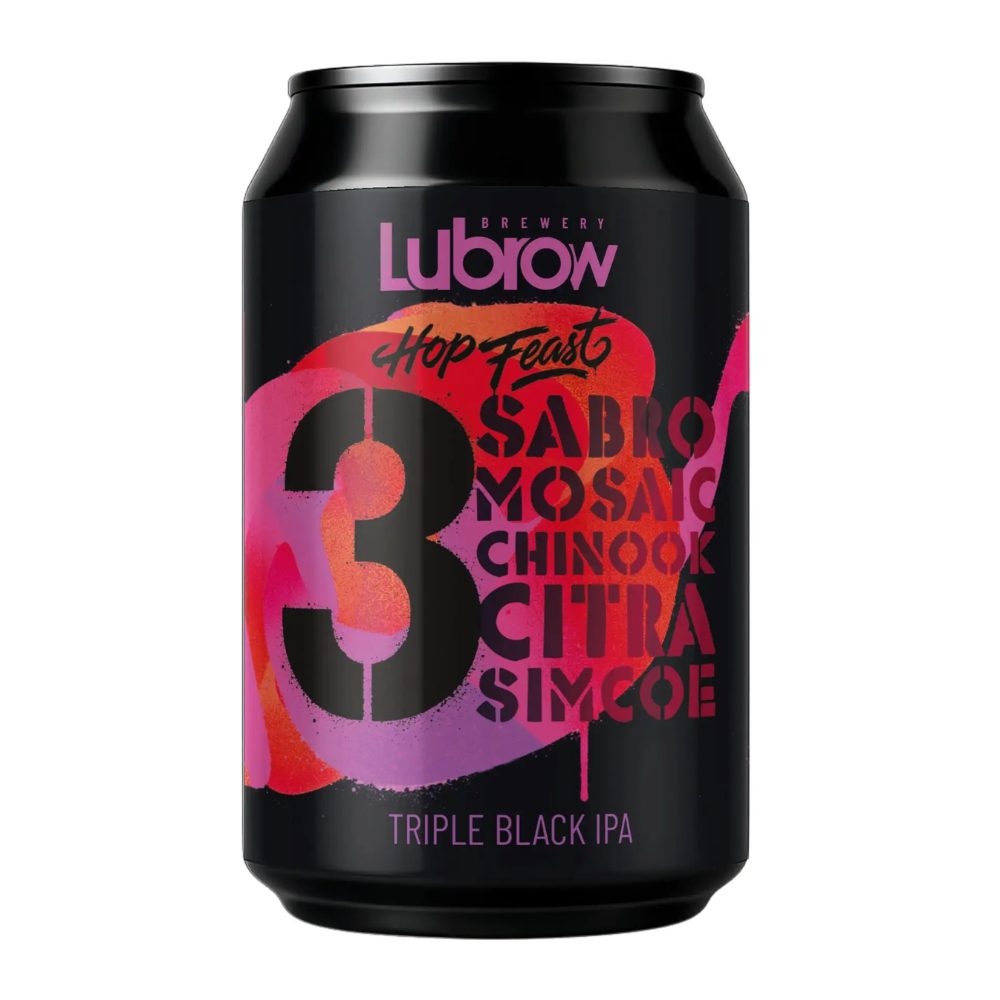Piwo Lubrow Hop Feast.THREE Triple Black IPA 10% 330 ml puszka DRS