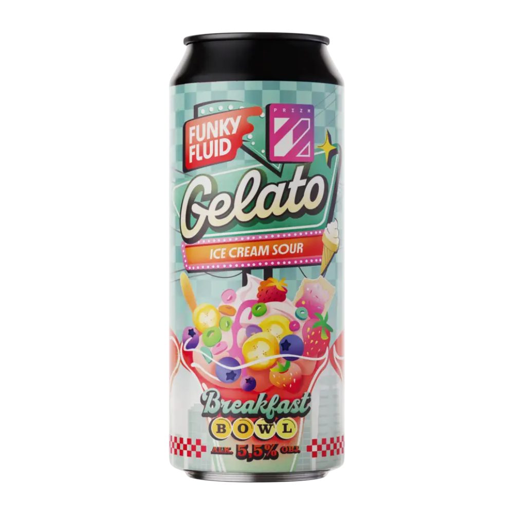Piwo Funky Fluid Gelato Breakfast Bowl Ice Cream Sour 5,5% 500 ml puszka DRS