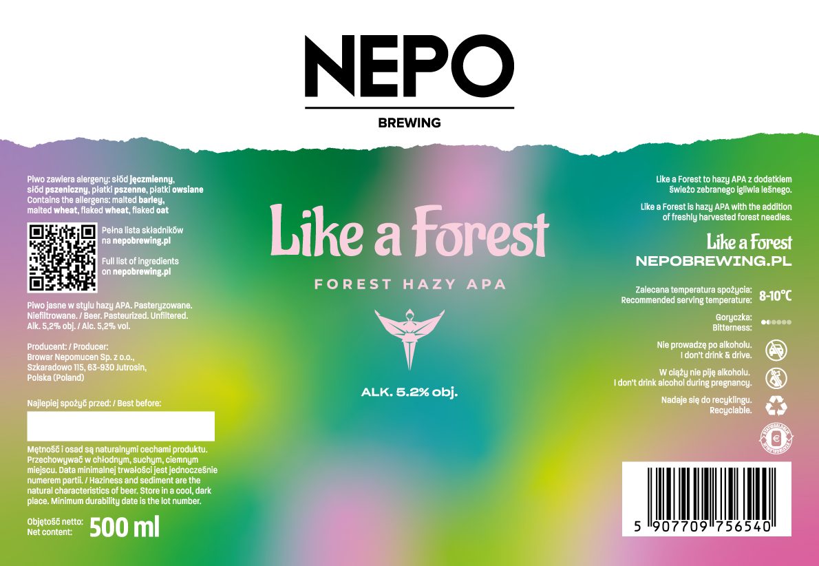 Piwo Nepomucen Like a Forest Forest Hazy APA 4,4% 500 ml Puszka