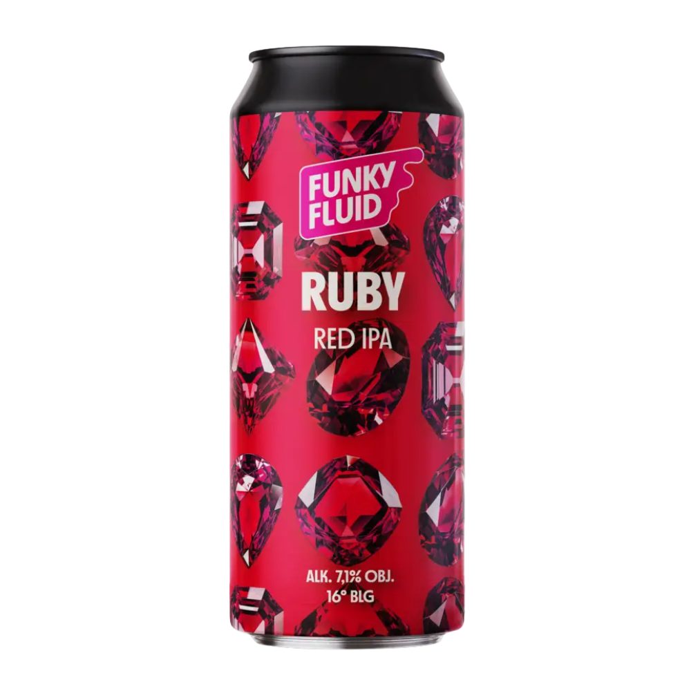 Piwo Funky Fluid Ruby Red IPA 7,1% 500 ml puszka DRS