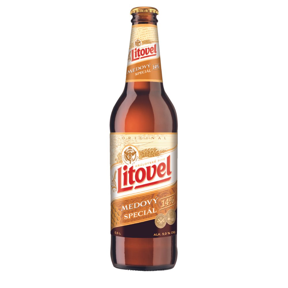 Piwo Litovel Miodowy 5% 500 ml