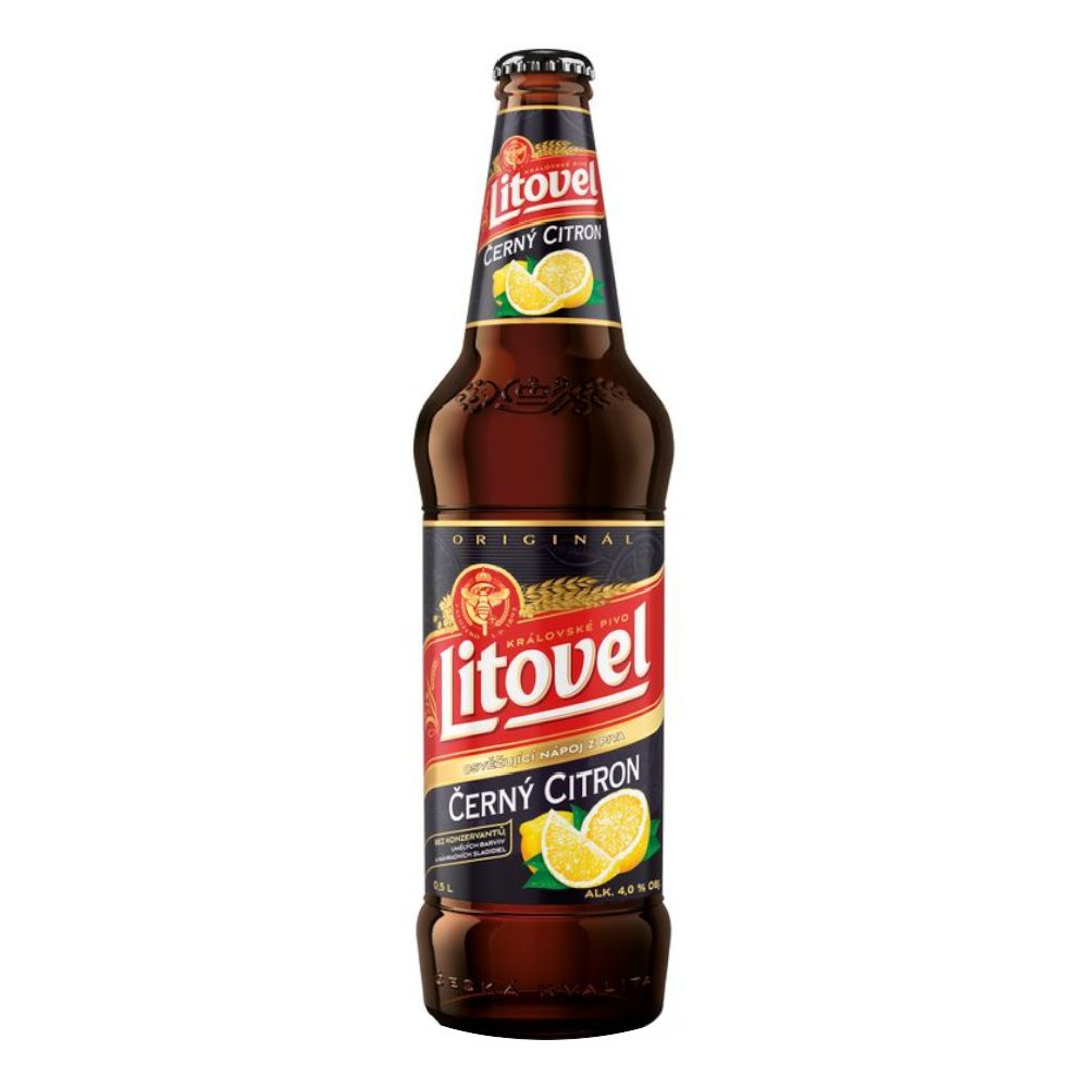 Piwo Litovel Cerny Citron 4% 500 ml