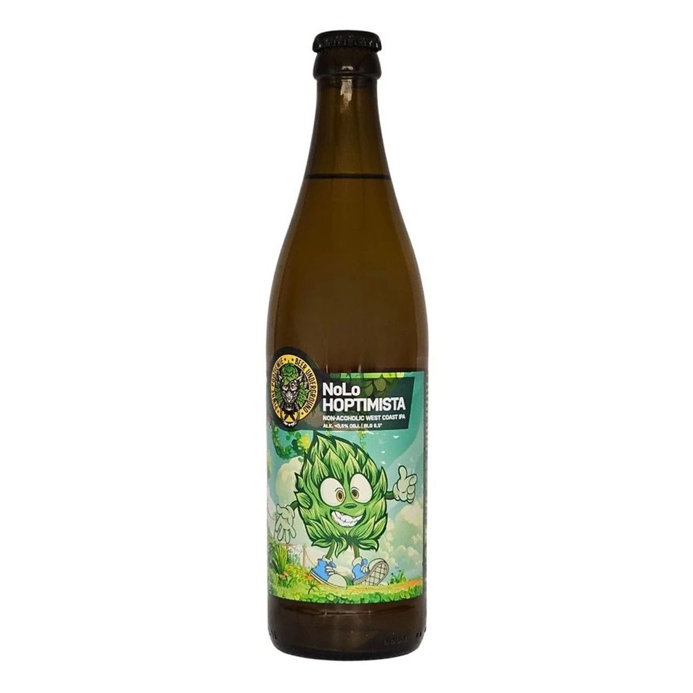 Piwo Piwne Podziemie NoLo Hoptimista West Coast IPA 500 ml bezalkoholowe
