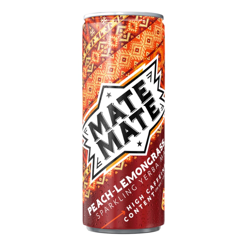 Napój Mate Mate Peach Yerba brzoskwinia z trawą cytrynową 330 ml puszka
