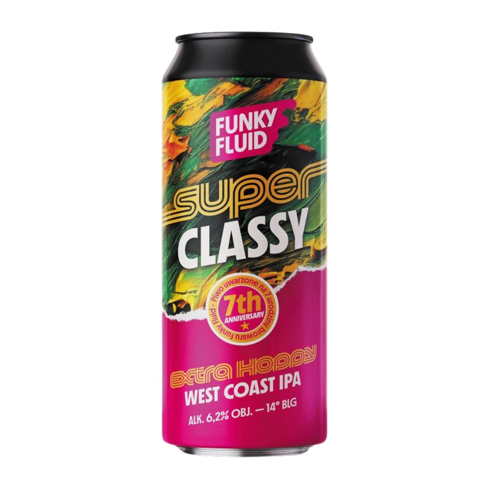 Funky Fluid Super Classy Extra Hoppy West Coast IPA 6,2% 500 ml puszka